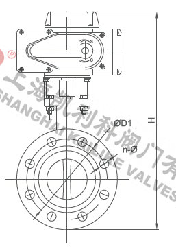 D941X電動(dòng)法蘭蝶閥外形結(jié)構(gòu)圖